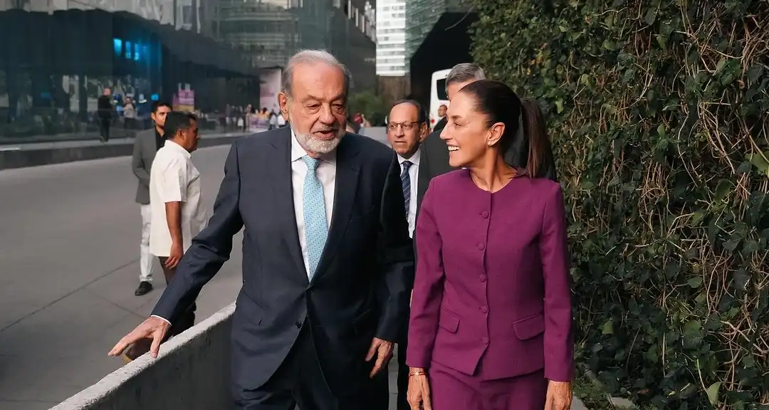 Claudia Sheinbaum y Carlos Slim se encuentran en evento en el Museo Soumaya