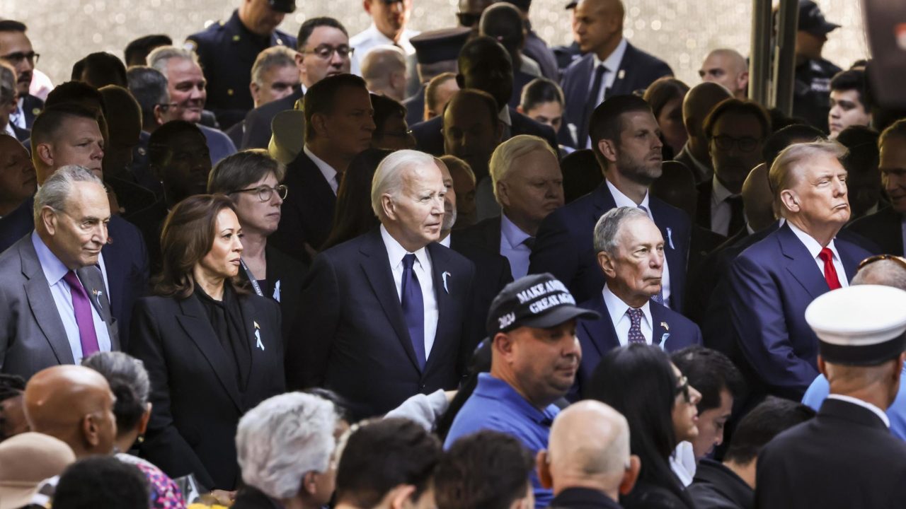 Harris y Trump se reencuentran con un cordial apretón de manos en homenaje a víctimas del 11-S