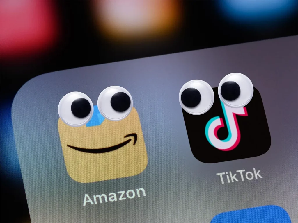 Amazon tenía una relación con TikTok mucho antes de que el futuro de TikTok estuviera en juego, pero su última asociación ha adquirido un nuevo significado.Ilustración de Fernando Capeto para Forbes; imágenes de MirageC/Getty Images; Kenneth Cheung/Getty Images