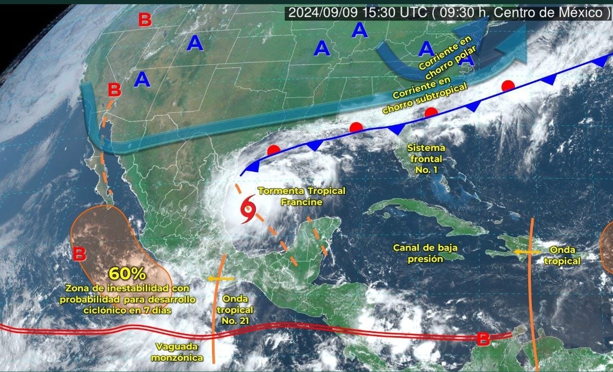 Autoridades alertan sobre Francine, tercera tormenta tropical de la temporada en el Atlántico