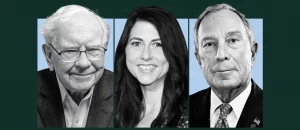Fotos, de izquierda a derecha: Timothy Archibald para Forbes; TONI ANNE BARSON/GETTY IMAGES; MICHAEL PRINCE PARA FORBESDe izquierda a derecha: Warren Buffett, director ejecutivo de Berkshire Hathaway, MacKenzie Scott, novelista y filántropo, Mike Bloomberg, fundador de Bloomberg LP