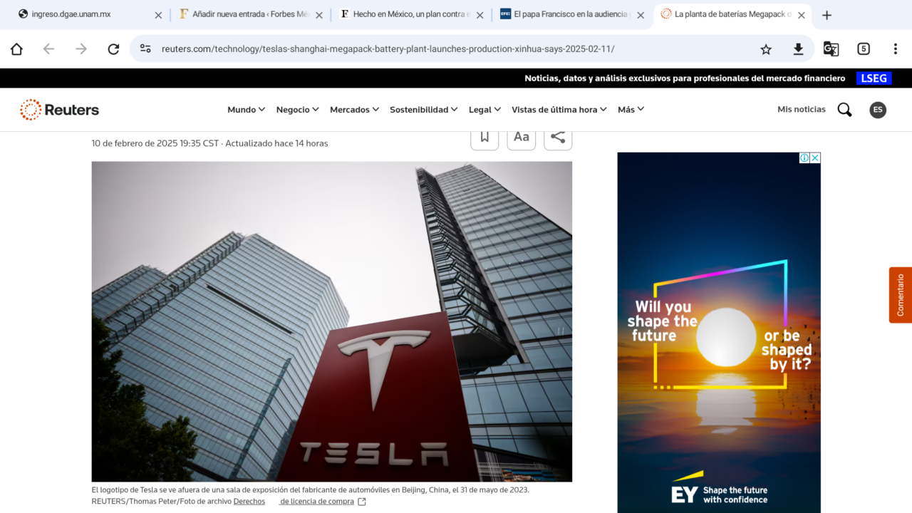 La megaplanta de baterías de Tesla en Shanghái inicia su producción