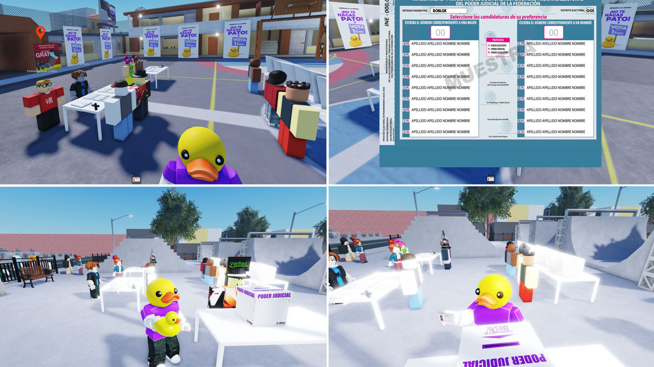 INE recurre a Roblox para enseñar cómo votar en la elección judicial