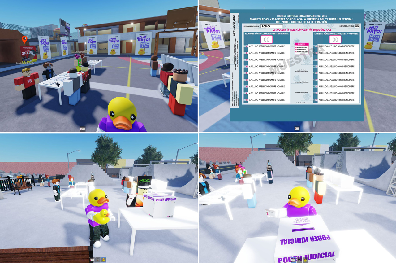 INE recurre a Roblox para enseñar cómo votar en la elección judicial