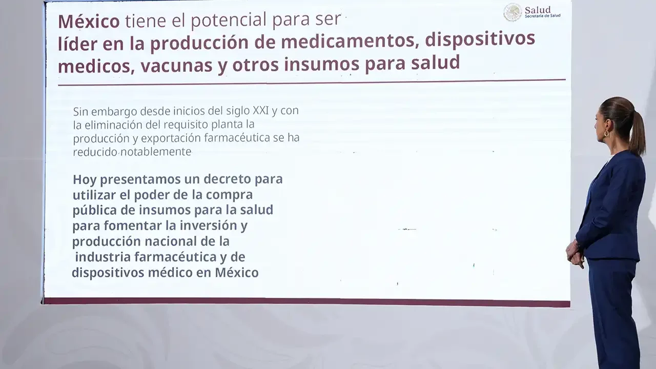 Gobierno publicará decreto para comprar preferentemente a farmacéuticas con planta en México