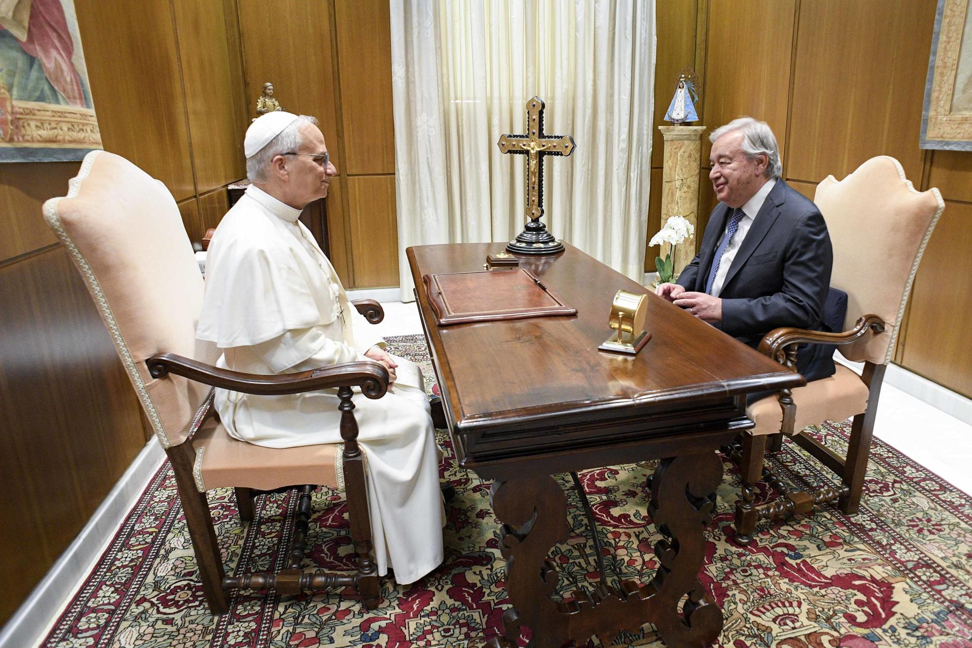 Papa León XIV recibe a Guterres para respaldar a la ONU en la búsqueda de la paz en el mundo