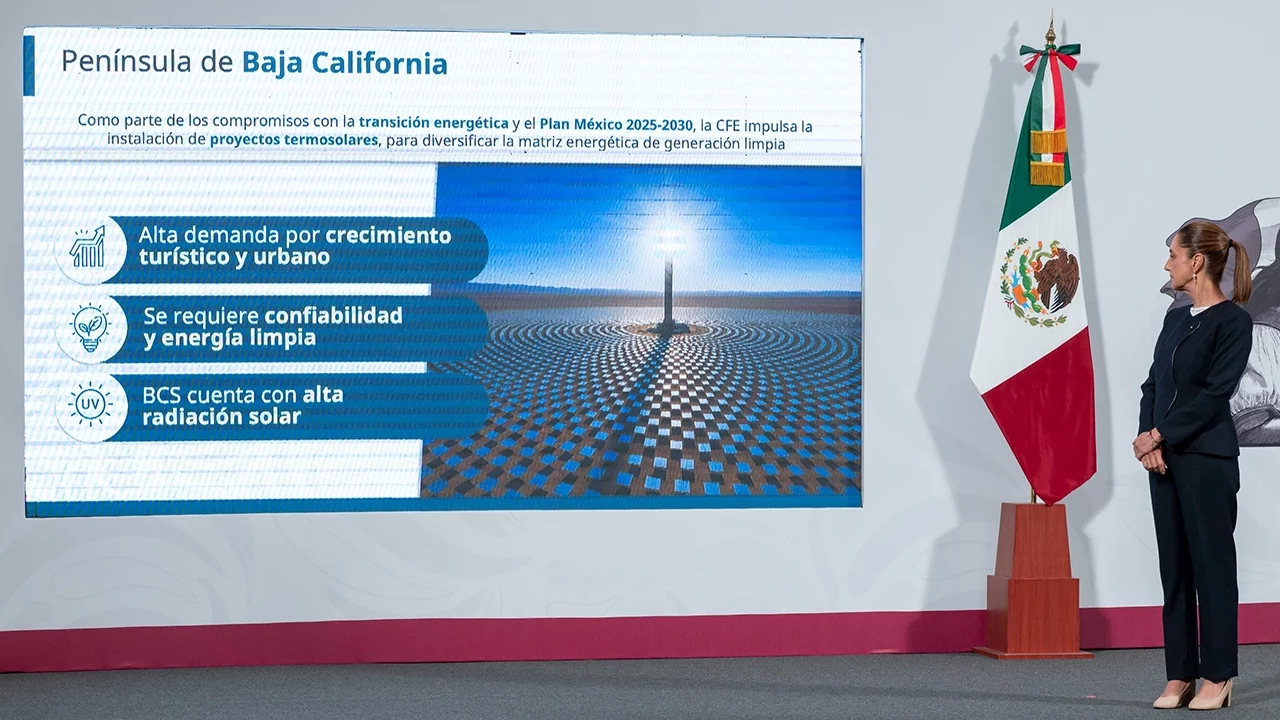 Gobierno de Sheinbaum invertirá 800 mdd en las primeras dos plantas termosolares del país