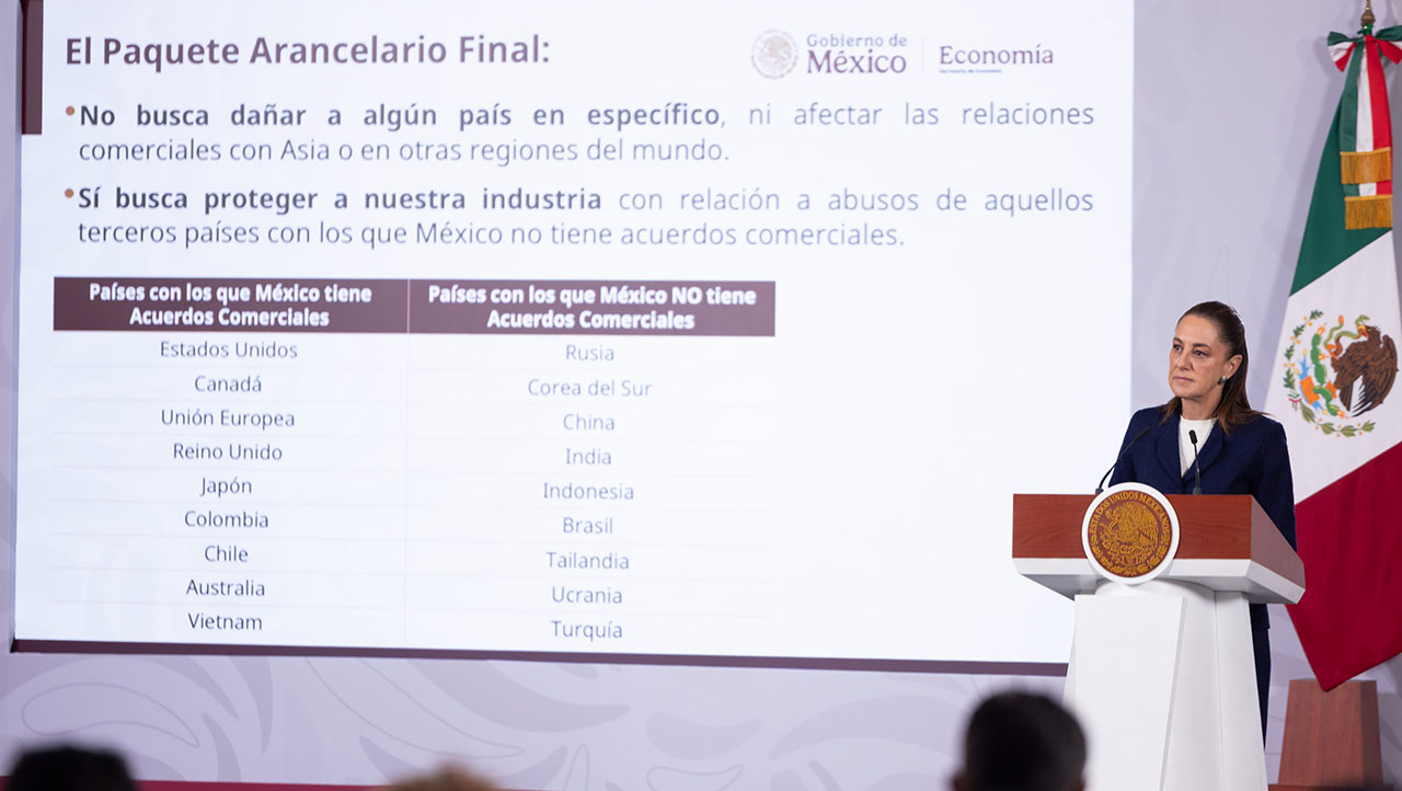 La nueva barrera arancelaria de México entrará en vigor el 1 de enero de 2026