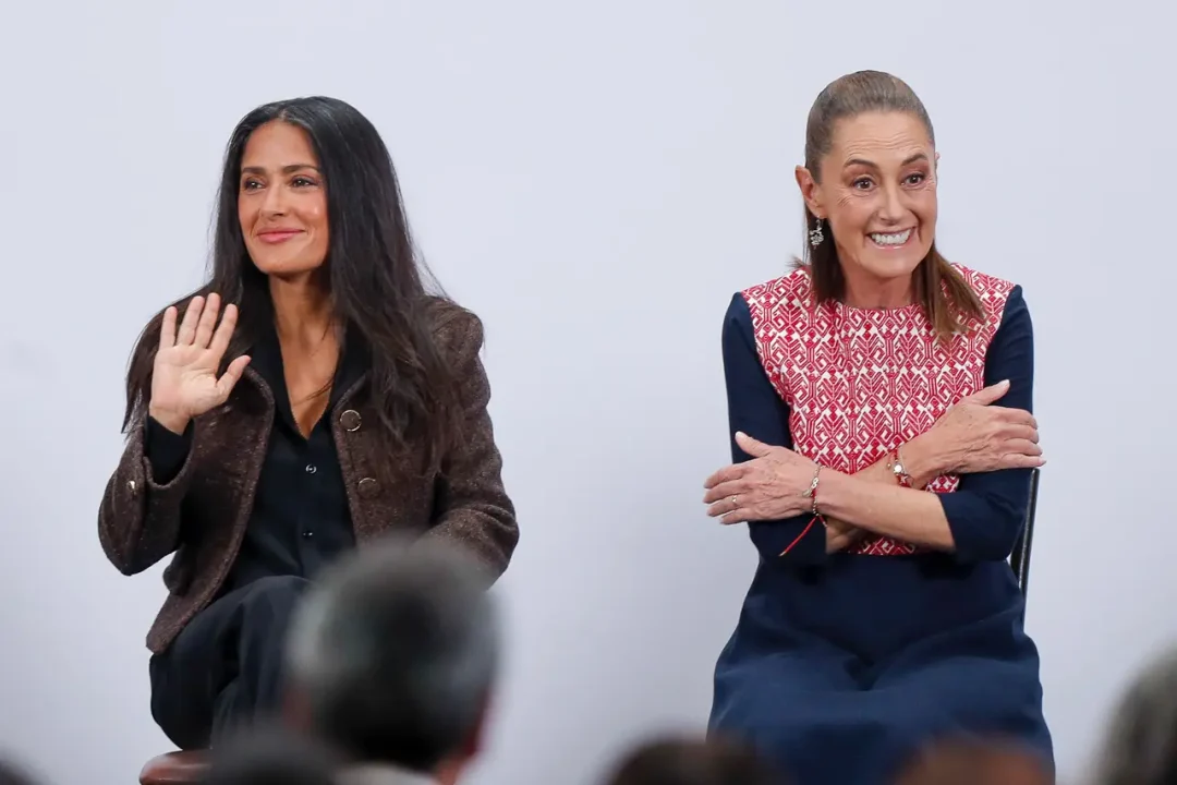 Sheinbaum anuncia incentivos para industria cinematográfica con Salma Hayek como invitada