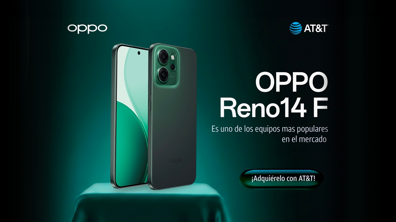 OPPO Reno14 F 5G llega a AT&T México como uno de los favoritos del mercado