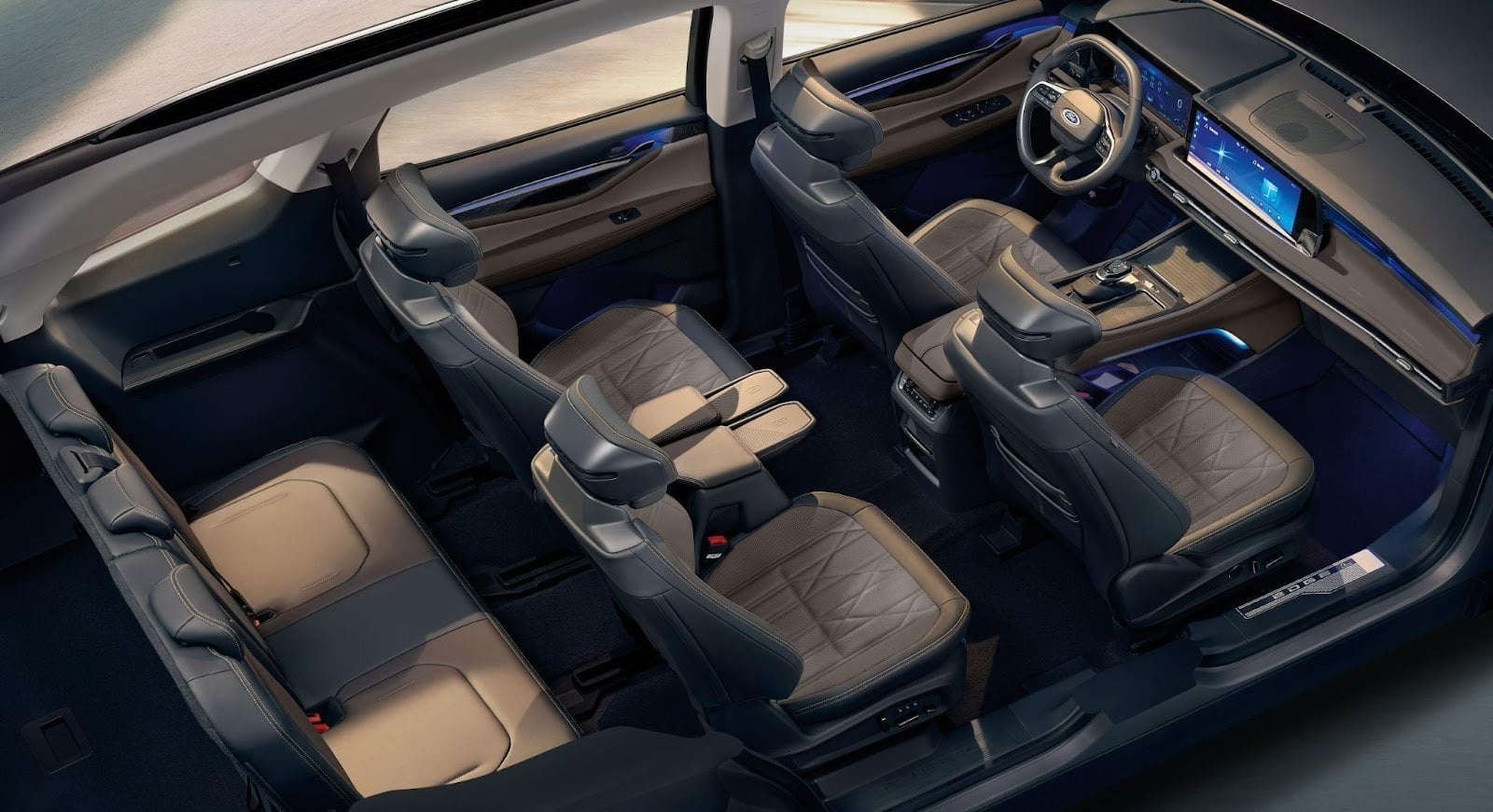Interiores, triple fila de Ford Edge 26MY.