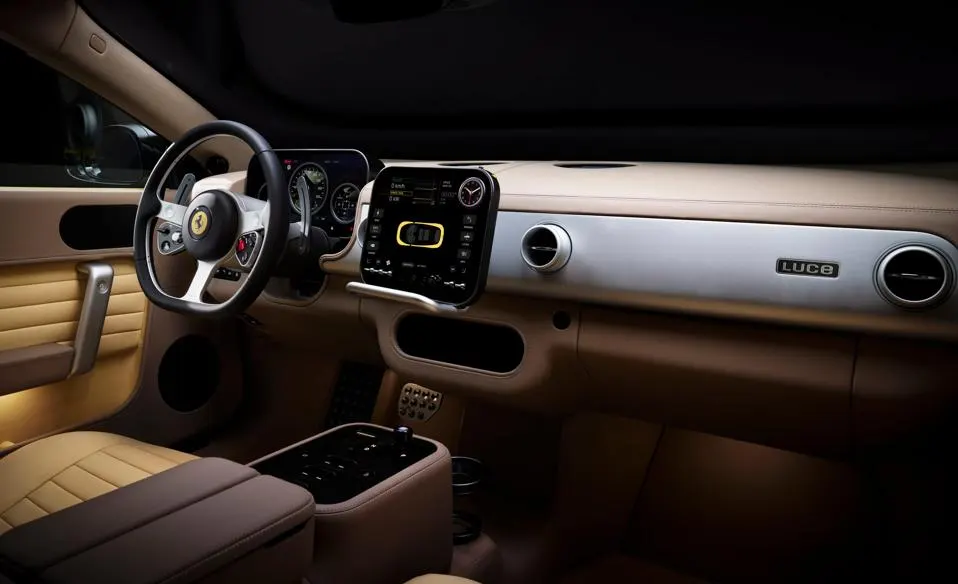 El interior del Ferrari Luce, diseñado por Jony Ive y Marc Newson.
Ferrari