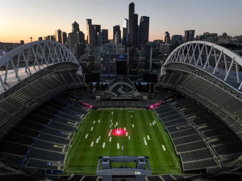 Vista aérea del Estadio de Seattle, anteriormente conocido como Lumen Field, antes de la Copa Mundial de la FIFA 2026, el 31 de mayo de 2026 en Seattle, Washington. El estadio albergará seis partidos de la Copa Mundial de la FIFA 2026. Foto de Steph Chambers/Getty Images